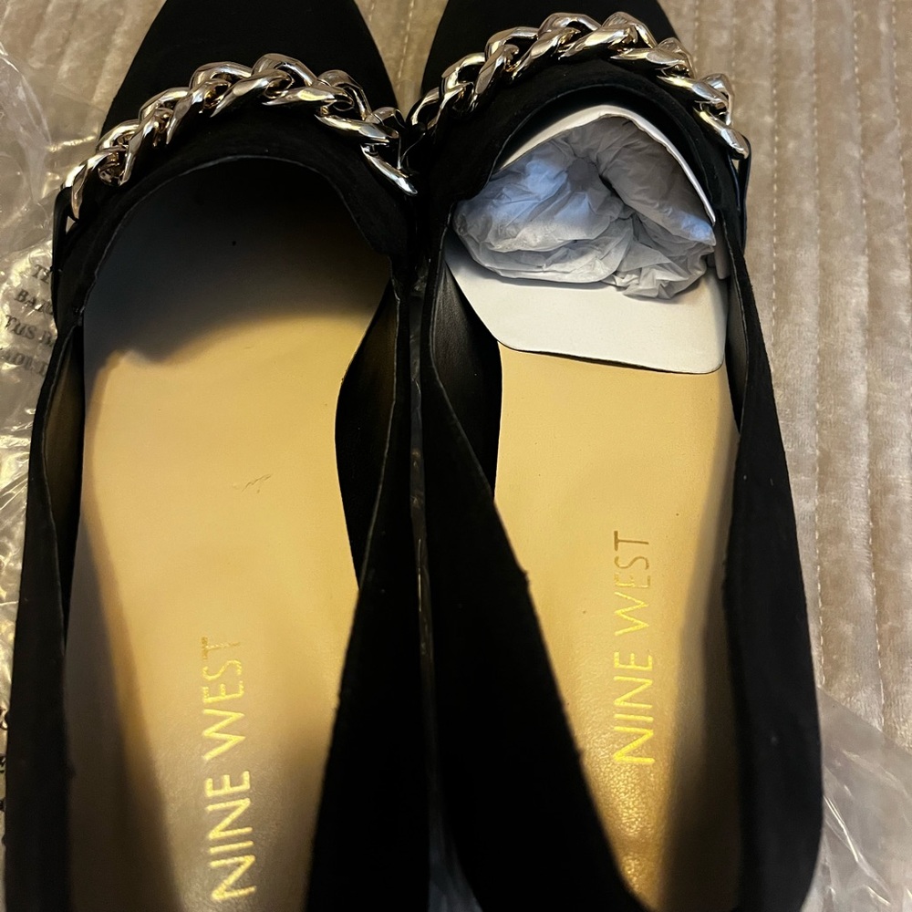 Nine West Black Chain Detail Loafers
